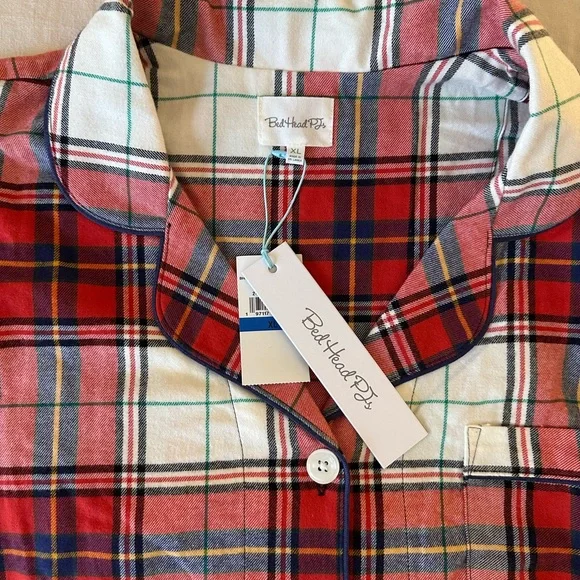 BedHead Organic Cotton NWT Women Pajama Christmas Plaid Set - Picture 2 of 3